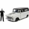 1957 Chevy Suburban W/ Frankenstein Diecast Figure, Gray - Jada Toys 32191 - 1/24 Scale Diecast Car