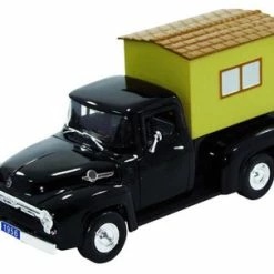 1956 Ford F-100 Camper Truck, Black - Signature Models 32395 - 1/32 Scale Diecast Model Toy Car