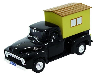 1956 Ford F-100 Camper Truck, Black - Signature Models 32395 - 1/32 Scale Diecast Model Toy Car