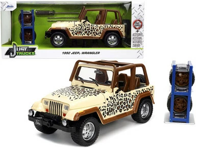 1992 Jeep Wrangler With Extra Wheels, Beige/Tan - Jada Toys 32426/4 - 1/24 Scale Diecast Car