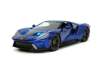 2017 Ford GT, Candy Blue - Jada Toys 32720/4 - 1/24 Scale Diecast Model Toy Car