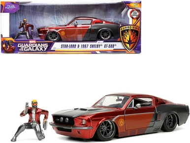 1967 Ford Mustang Shelby GT-500 With Star-Lord Figurine, Guardians Of The Galaxy - Jada Toys 32915/4 - 1/24 Scale Diecast Model Toy Car