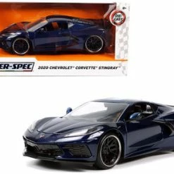 2020 Chevy Corvette Stingray C8, Dark Blue - Jada Toys 32949/4 - 1/24 Scale Diecast Model Toy Car