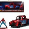 Jada Toys 1941 Ford Pickup Truck & Proto-Suit Spider-Man Figurine, Spiderman - Jada 33075 - 1/32 Diecast Car