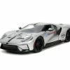 2017 Ford GT #17, Silver - Jada Toys 33857 - 1/24 Scale Diecast Model Toy Car