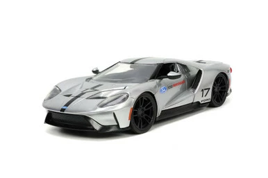 2017 Ford GT #17, Silver - Jada Toys 33857 - 1/24 Scale Diecast Model Toy Car