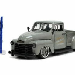 1953 Chevy Pickup And Extra Wheels, Gray - Jada Toys 34023 - 1/24 Scale Diecast Model Toy Car