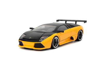 Lamborghini Murciélago LP64, Orange And Black - Jada Toys 34028 - 1/24 Scale Diecast Model Toy Car