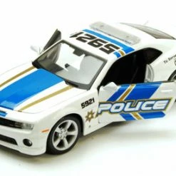 2010 Chevrolet Camaro Police, White With Blue & Gold - Showcasts 34208 - 1/24 Scale Diecast Car