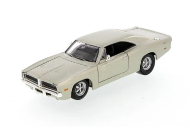 1969 Dodge Charger Hard Top, Silver - Showcasts 34256 - 1/24 Scale Diecast Model Toy Car