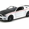2014 Ford Mustang Street Racer Hard Top, White With Red Stripe - Showcasts 34506 - 1/24 Diecast Car