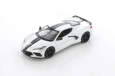 2020 Chevy Corvette Stingray Coupe Z51, White - Showcasts 34527D4 - 1/24 Scale Diecast Model Toy Car
