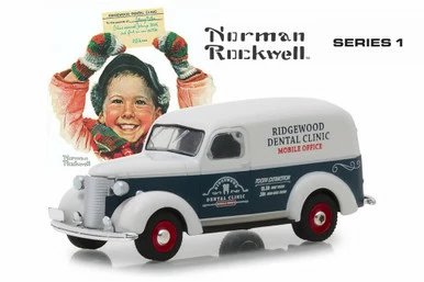 1939 Chevy Panel Truck, Ridgewood Dental Clinic - Greenlight 37150A/48 - 1/64 Scale Diecast Car