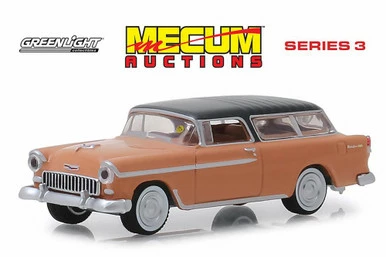 1955 Chevy Nomad, Coral - Greenlight 37170A/48 - 1/64 Scale Diecast Model Toy Car