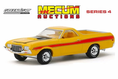 1972 Ford Ranchero GT, Yellow And Red - Greenlight 37190D/48 - 1/64 Scale Diecast Model Toy Car