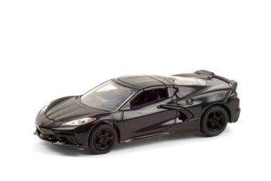 ModelToyCars 2020 Chevy Corvette C8 Stingray VIN #001 (Lot #3007), Black - Greenlight 37220F - 1/64 Diecast Car