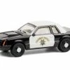 California Highway Patrol 1982 Ford Mustang SSP, Black & White, Greenlight 42930C, 1/64 Diecast Car