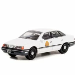 1990 Ford Taurus Police, White - Greenlight 42990A/48 - 1/64 Scale Diecast Model Toy Car
