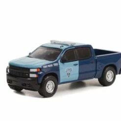 2021 Chevy Silverado, Blue - Greenlight 43000E/48 - 1/64 Scale Diecast Model Toy Car