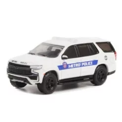 2021 Chevy Tahoe Police Pursuit Vehicle, White - Greenlight 43000F - 1/64 Scale Diecast Car