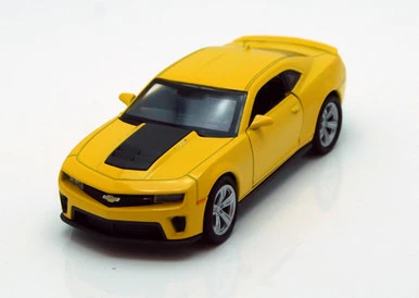 Chevy Camaro ZL1, Yellow - Welly 43667 - 4.5Long Diecast Model Toy Car (Brand New, But NOT IN BOX)