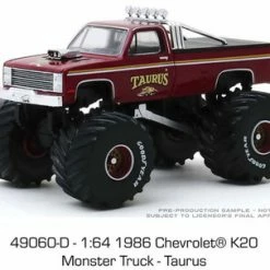 1985 Chevy K20 Monster Truck, Kings Of Crunch - Taurus - Greenlight 49060D/48 - 1/64 Diecast Car