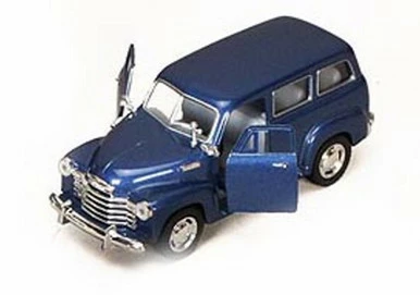 Kinsmart 1950 Chevy Suburban, Blue - 5006D - 1/36 Scale Diecast Model Toy Car (Brand New, But NOT IN BOX)