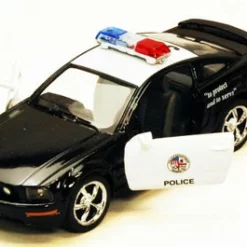 2006 Ford Mustang GT Police Car, Black - Kinsmart 5091DP - 1/38 Scale Diecast Model Toy Car