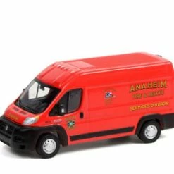 Anaheim Fire & Rescue Services Division 2018 Dodge Ram ProMaster 2500 Cargo High Roof Van, Red - Greenlight 53030D/48 - 1/64 Scale Diecast Model Toy Car