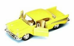 Kinsmart 1957 Chevy Bel Air, Yellow - 5313D - 1/40 Scale Diecast Model Toy Car (Brand New, But NOT IN BOX)