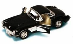 1957 Chevy Corvette, Black - Kinsmart 5316D - 1/34 Scale Diecast Car (Brand New, But NOT IN BOX)