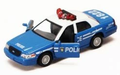 Ford Crown Victoria Police Interceptor, Blue - Kinsmart 5327/3D - 1/42 Scale Diecast Model Toy Car