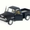 1955 Chevy Stepside Pickup, Matte Black - Kinsmart 5330DM - 1/32 Scale Diecast Model Toy Car