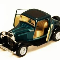 1932 Ford 3-Window Coupe, Green - Kinsmart 5332D - 1/34 Diecast Car (Brand New, But NOT IN BOX)