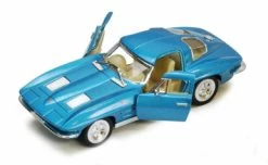 1963 Chevy Corvette Stingray, Blue - Kinsmart 5358D - 1/36 Diecast Car (Brand New, But NOT IN BOX)