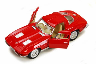 1963 Chevy Corvette Stingray, Red - Kinsmart 5358D - 1/36 Diecast Car (Brand New, But NOT IN BOX)