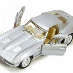 1963 Chevy Corvette Stingray, Silver - Kinsmart 5358D - 1/36 Scale Diecast Car (New, But NO BOX)