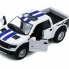 2013 Ford F-150 SVT Raptor SuperCrew Pickup Truck, White - Kinsmart 5365DF - 1/46 Scale Diecast Car