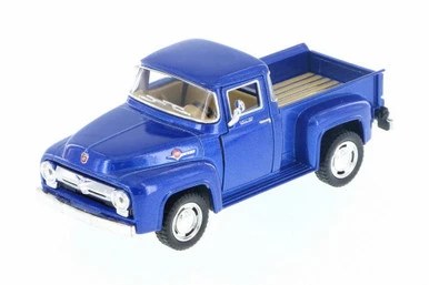 1956 Ford F-100 Pickup, Blue - Kinsmart 5385D - 1/38 Scale Diecast Model Toy Car