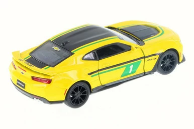 2017 Chevrolet Camaro ZL1 #1 With Decals, Yellow - Kinsmart 5399DF - 1/38 Scale Diecast Car