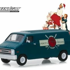 ModelToyCars Percy's Threads 1977 Dodge B-100 Van, Green - Greenlight 54020/48 - 1/64 Scale Diecast Model Toy Car
