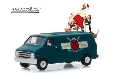 ModelToyCars Percy's Threads 1977 Dodge B-100 Van, Green - Greenlight 54020/48 - 1/64 Scale Diecast Model Toy Car
