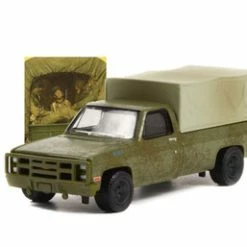 1984 Chevy M1008 Pickup (Weathered Version), Green - Greenlight 54060F - 1/64 Scale Diecast Car
