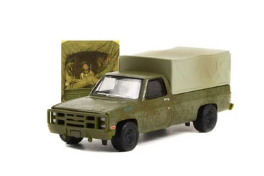 1984 Chevy M1008 Pickup (Weathered Version), Green - Greenlight 54060F - 1/64 Scale Diecast Car