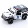 2018 Jeep Wrangler Rubicon Police Hard Top, Silver - Kinsmart 5412DPR - 1/34 Scale Diecast Car