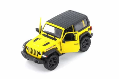 2018 Jeep Wrangler Rubion, Yellow - Kinsmart 5412DAB - 1/34 Scale Diecast Model Toy Car