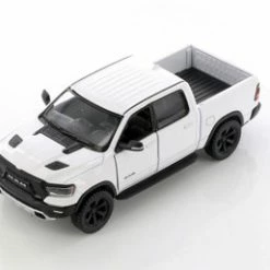 2019 Dodge Ram Pick Up Truck, White - Kinsmart 5413D - 1/46 Scale Diecast Model Toy Car