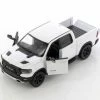 2019 Dodge Ram Pick Up Truck, White - Kinsmart 5413DW - 1/46 Scale Diecast Model Toy Car