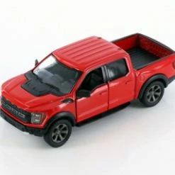 2022 Ford F-150 Raptor Pickup Truck, Red - Kinsmart 5436D - 1/46 Scale Diecast Model Toy Car