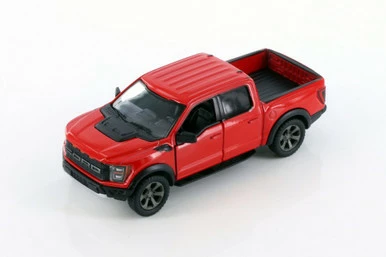 2022 Ford F-150 Raptor Pickup Truck, Red - Kinsmart 5436D - 1/46 Scale Diecast Model Toy Car